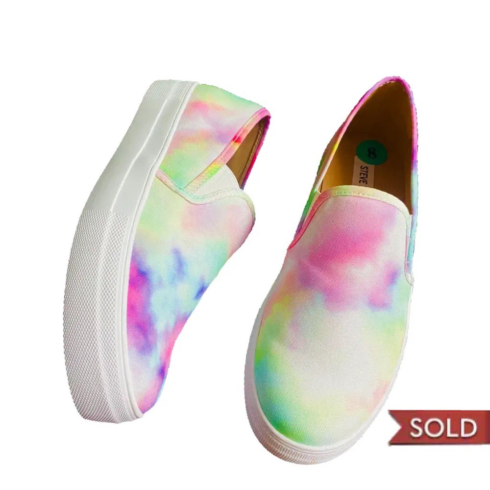 Steve Madden Toshe NWT rainbow tie-dye sneaker - Picture 1 of 16